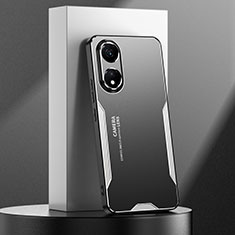 Custodia Lusso Alluminio e Silicone Laterale Cover PB1 per Huawei Honor X5 Plus Argento