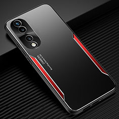 Custodia Lusso Alluminio e Silicone Laterale Cover PB1 per Huawei Honor X7b Rosso