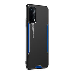 Custodia Lusso Alluminio e Silicone Laterale Cover PB1 per Oppo A74 5G Blu