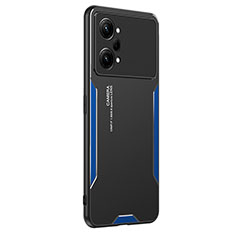 Custodia Lusso Alluminio e Silicone Laterale Cover PB1 per Oppo K10 Pro 5G Blu