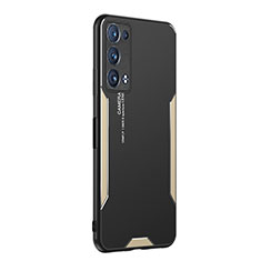 Custodia Lusso Alluminio e Silicone Laterale Cover PB1 per Oppo Reno6 Pro 5G Oro