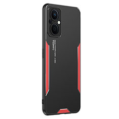 Custodia Lusso Alluminio e Silicone Laterale Cover PB1 per Oppo Reno7 Lite 5G Rosso