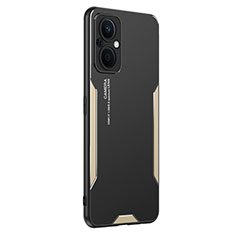 Custodia Lusso Alluminio e Silicone Laterale Cover PB1 per Oppo Reno7 Z 5G Oro