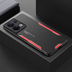 Custodia Lusso Alluminio e Silicone Laterale Cover PB1 per Xiaomi Redmi Note 13 5G Rosso