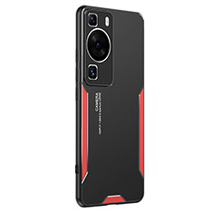 Custodia Lusso Alluminio e Silicone Laterale Cover PB2 per Huawei P60 Pro Rosso