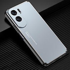 Custodia Lusso Alluminio e Silicone Laterale Cover per Huawei Honor 90 Lite 5G Blu
