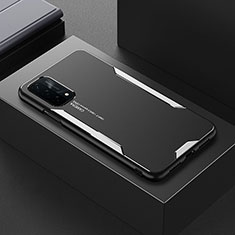 Custodia Lusso Alluminio e Silicone Laterale Cover per OnePlus Nord N200 5G Argento