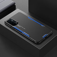 Custodia Lusso Alluminio e Silicone Laterale Cover per OnePlus Nord N200 5G Blu