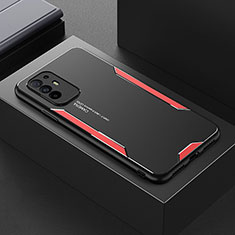 Custodia Lusso Alluminio e Silicone Laterale Cover per Oppo F19 Pro+ Plus 5G Rosso