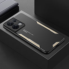 Custodia Lusso Alluminio e Silicone Laterale Cover per Oppo Reno8 5G Oro