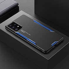Custodia Lusso Alluminio e Silicone Laterale Cover per Samsung Galaxy A52 4G Blu