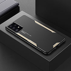 Custodia Lusso Alluminio e Silicone Laterale Cover per Samsung Galaxy A52 5G Oro