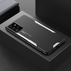 Custodia Lusso Alluminio e Silicone Laterale Cover per Samsung Galaxy A72 5G Argento