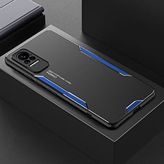 Custodia Lusso Alluminio e Silicone Laterale Cover per Xiaomi Civi 5G Blu
