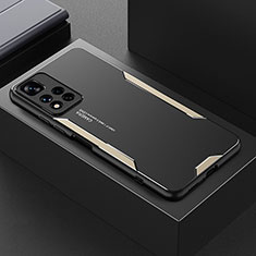 Custodia Lusso Alluminio e Silicone Laterale Cover per Xiaomi Mi 11i 5G (2022) Oro