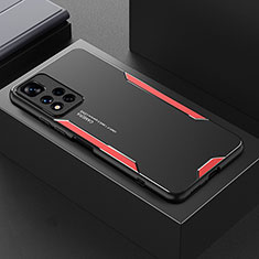 Custodia Lusso Alluminio e Silicone Laterale Cover per Xiaomi Mi 11i 5G (2022) Rosso