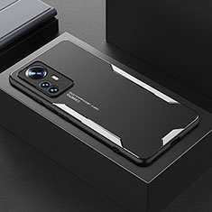 Custodia Lusso Alluminio e Silicone Laterale Cover per Xiaomi Mi 12 5G Argento