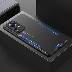 Custodia Lusso Alluminio e Silicone Laterale Cover per Xiaomi Mi 12 5G Blu