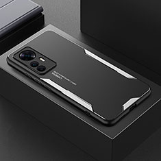 Custodia Lusso Alluminio e Silicone Laterale Cover per Xiaomi Mi 12T Pro 5G Argento