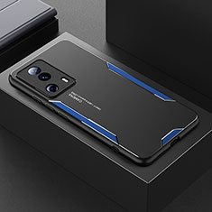 Custodia Lusso Alluminio e Silicone Laterale Cover per Xiaomi Mi 13 Lite 5G Blu