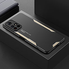 Custodia Lusso Alluminio e Silicone Laterale Cover per Xiaomi Poco M4 Pro 5G Oro