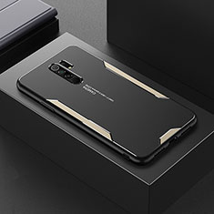Custodia Lusso Alluminio e Silicone Laterale Cover per Xiaomi Redmi 9 Oro