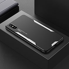 Custodia Lusso Alluminio e Silicone Laterale Cover per Xiaomi Redmi 9AT Argento