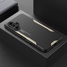 Custodia Lusso Alluminio e Silicone Laterale Cover per Xiaomi Redmi K40 Gaming 5G Oro