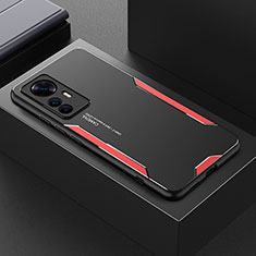 Custodia Lusso Alluminio e Silicone Laterale Cover per Xiaomi Redmi K50 Ultra 5G Rosso