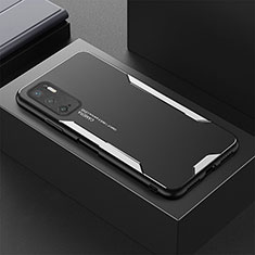 Custodia Lusso Alluminio e Silicone Laterale Cover per Xiaomi Redmi Note 10T 5G Argento