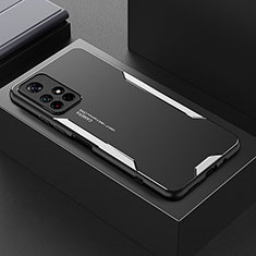 Custodia Lusso Alluminio e Silicone Laterale Cover per Xiaomi Redmi Note 11 5G Argento