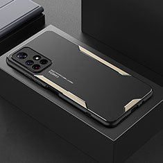 Custodia Lusso Alluminio e Silicone Laterale Cover per Xiaomi Redmi Note 11 5G Oro