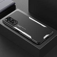 Custodia Lusso Alluminio e Silicone Laterale Cover per Xiaomi Redmi Note 11 Pro 4G Argento