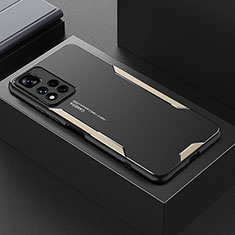 Custodia Lusso Alluminio e Silicone Laterale Cover per Xiaomi Redmi Note 11 Pro+ Plus 5G Oro