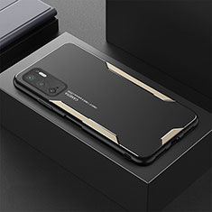 Custodia Lusso Alluminio e Silicone Laterale Cover per Xiaomi Redmi Note 11 SE 5G Oro