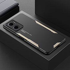 Custodia Lusso Alluminio e Silicone Laterale Cover per Xiaomi Redmi Note 11E 5G Oro