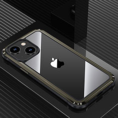 Custodia Lusso Alluminio e Silicone Laterale Cover QC1 per Apple iPhone 13 Nero