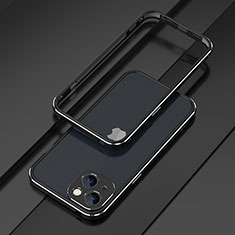 Custodia Lusso Alluminio Laterale Cover A01 per Apple iPhone 13 Argento e Nero