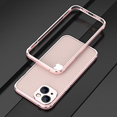 Custodia Lusso Alluminio Laterale Cover A01 per Apple iPhone 13 Mini Oro Rosa