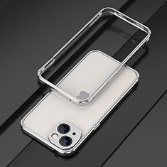 Custodia Lusso Alluminio Laterale Cover A01 per Apple iPhone 14 Argento