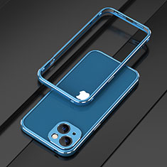 Custodia Lusso Alluminio Laterale Cover A01 per Apple iPhone 14 Blu