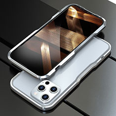 Custodia Lusso Alluminio Laterale Cover A01 per Apple iPhone 14 Pro Argento