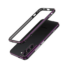 Custodia Lusso Alluminio Laterale Cover A01 per Samsung Galaxy S21 5G Viola