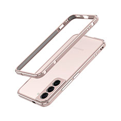 Custodia Lusso Alluminio Laterale Cover A01 per Samsung Galaxy S22 Plus 5G Oro Rosa