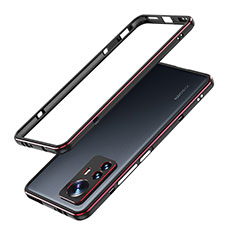 Custodia Lusso Alluminio Laterale Cover A01 per Xiaomi Mi 12 5G Rosso e Nero