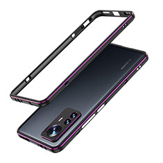 Custodia Lusso Alluminio Laterale Cover A01 per Xiaomi Mi 12 Pro 5G Viola