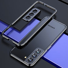 Custodia Lusso Alluminio Laterale Cover A02 per Samsung Galaxy S21 FE 5G Nero