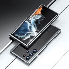 Custodia Lusso Alluminio Laterale Cover A02 per Samsung Galaxy S22 Ultra 5G Grigio
