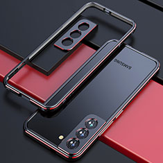 Custodia Lusso Alluminio Laterale Cover A02 per Samsung Galaxy S23 5G Rosso e Nero