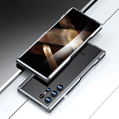 Custodia Lusso Alluminio Laterale Cover A02 per Samsung Galaxy S24 Ultra 5G Grigio